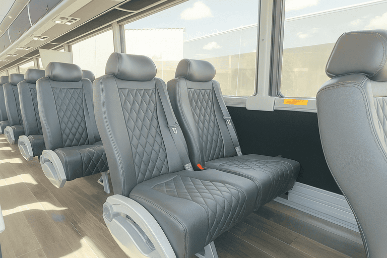 interior of Staten Island Coach Bus Service charter bus