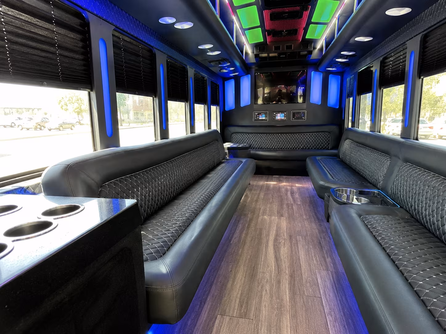 staten island 15 passenger party bus inside