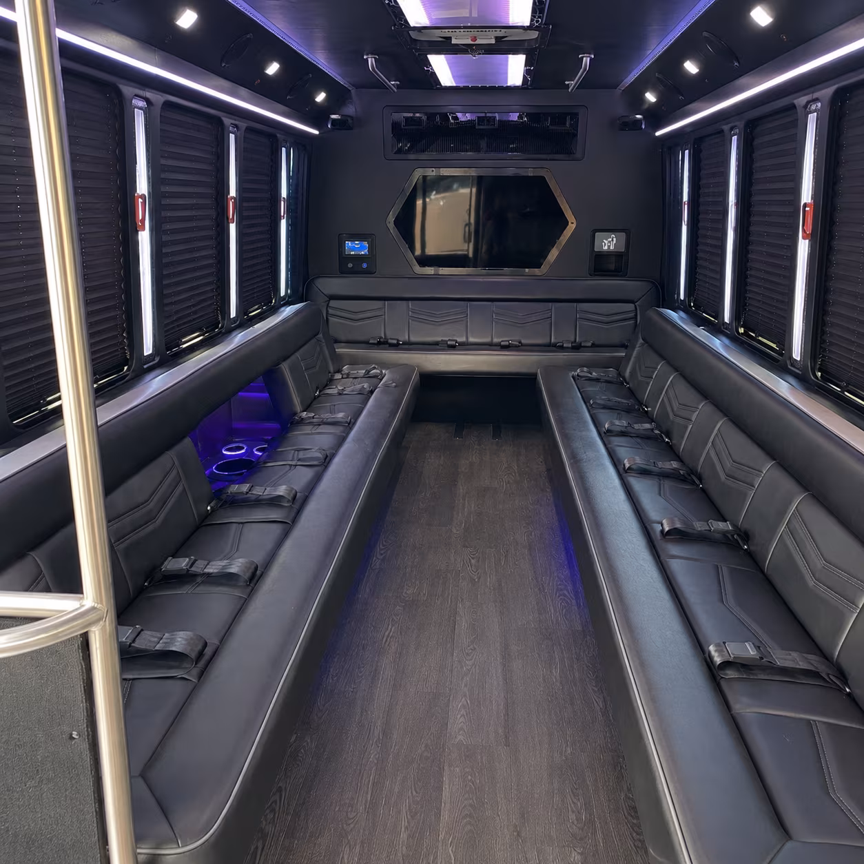 staten island 18 passenger party bus interior