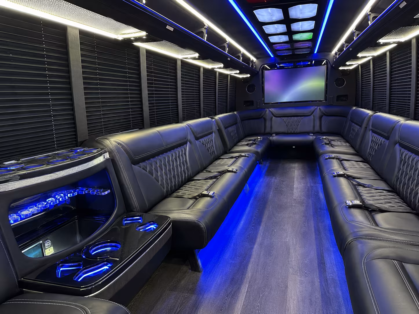 staten island 20 passenger party bus inside