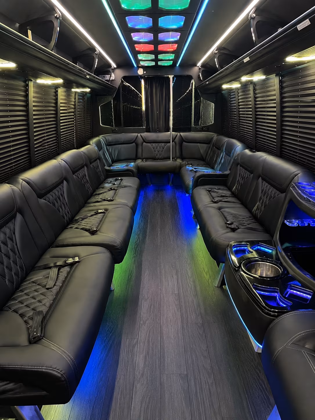 staten island 20 passenger party bus interior