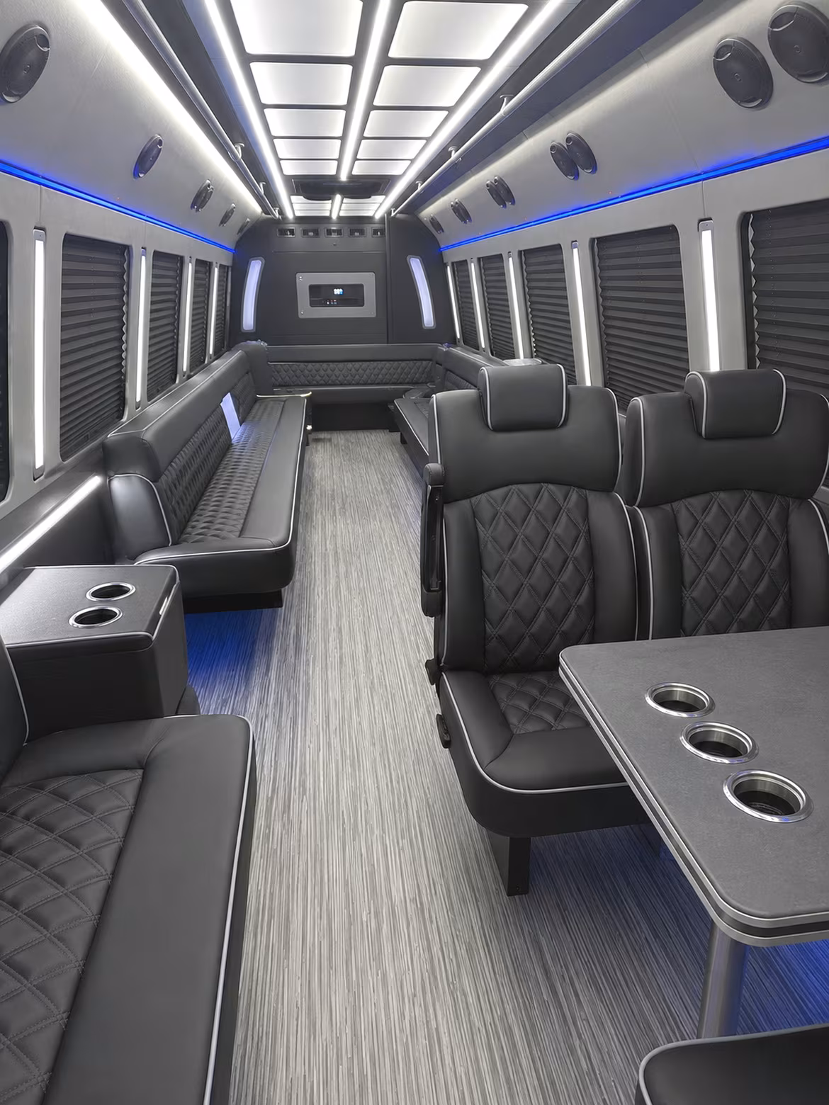 staten island 25 passenger party bus inside