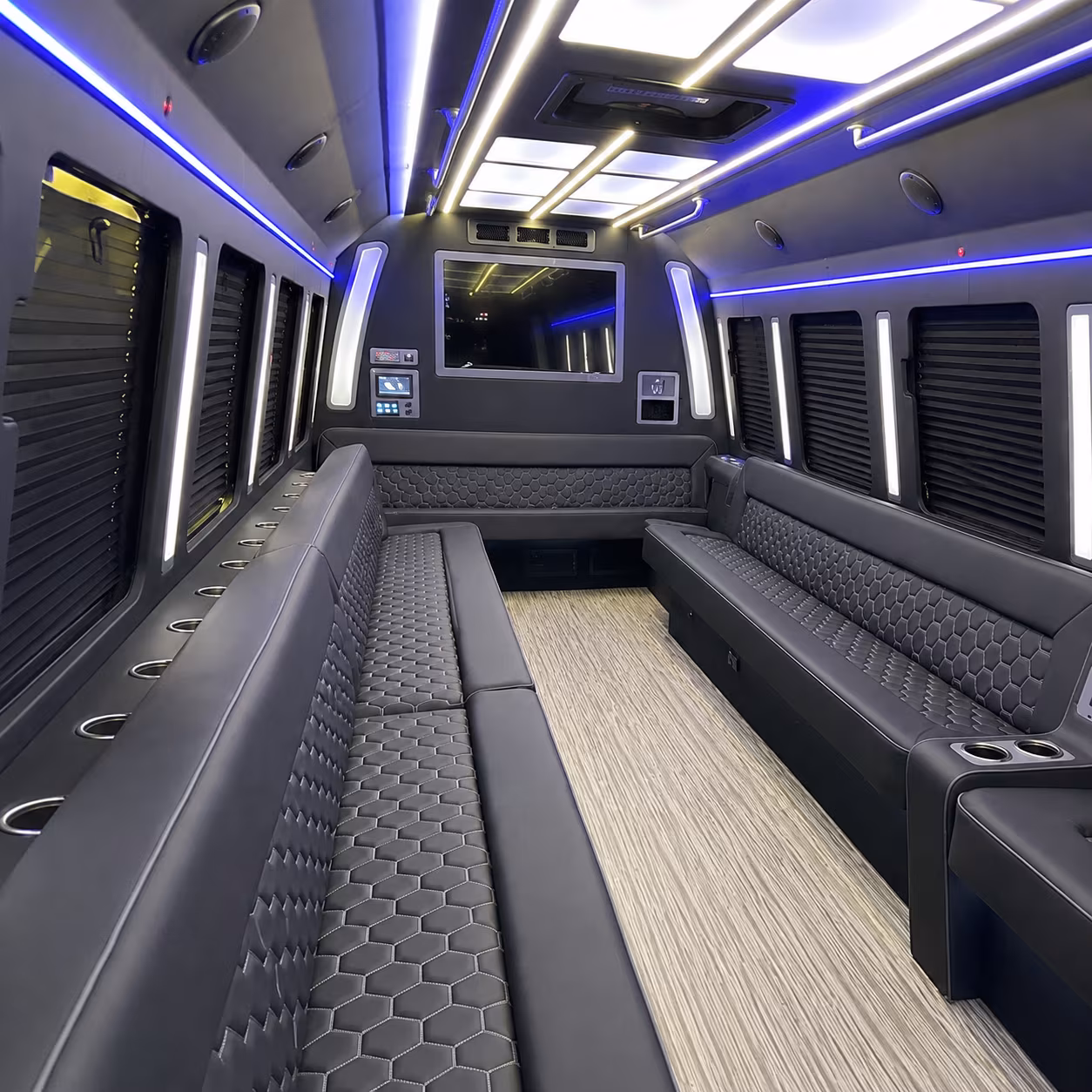 staten island 40 passenger party bus inside