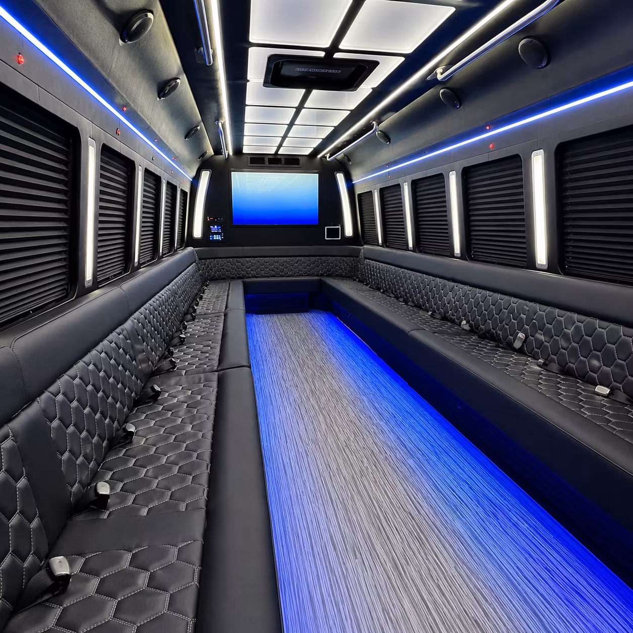 staten island 50 passenger party bus inside